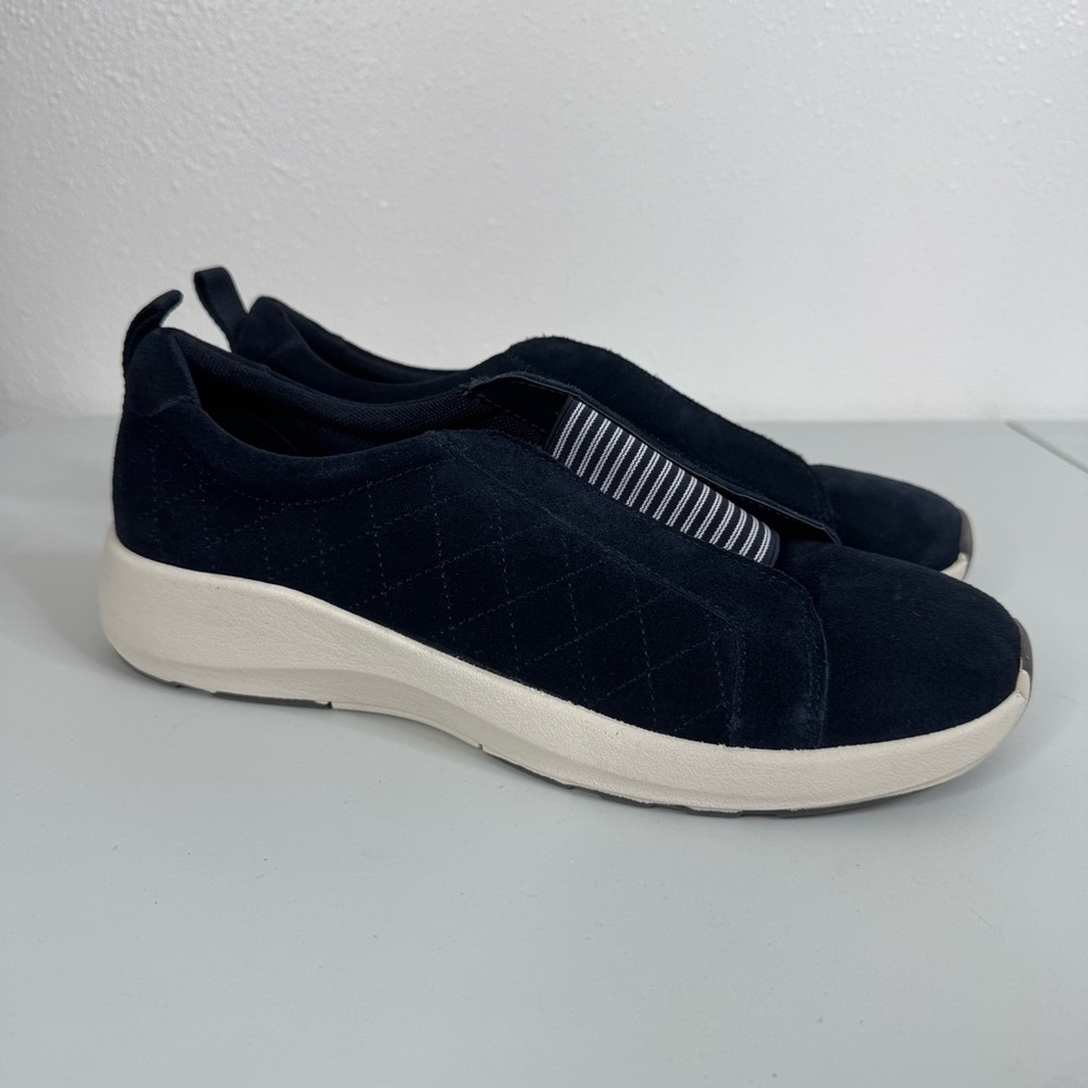 Lands’ End Blue Suede Slip On Shoes Size 10